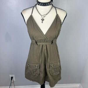 Cargo green halter top